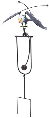 Estatua de águila, Balancín de Jardín de Pájaros, Escultura de Viento, águila Calva, Arte de Patio de Metal, Adorno de Jardín de águila Calva para Exteriores, Patios, Césped,