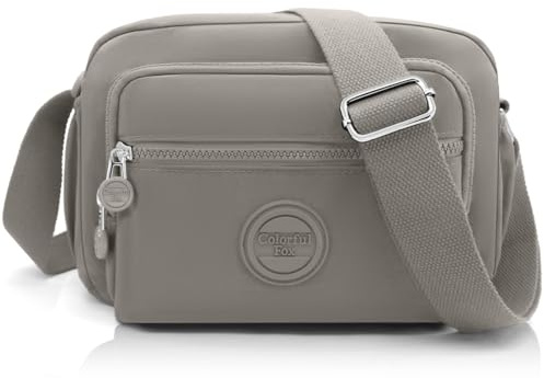 GOUNNU Bolso Bandolera Mujer Mediano Ligero Bolso Cruzado Nylon Impermeable Múltiples Bolsillo Crossbody Casual con Correa Ajustable Mujer Bandolera Multi para Trabajo Viajar Compras
