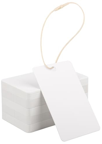 EUSOAR Etiketten Anhänger Blanko, 200 STK Geschenkanhänger Weiß 5x8cm