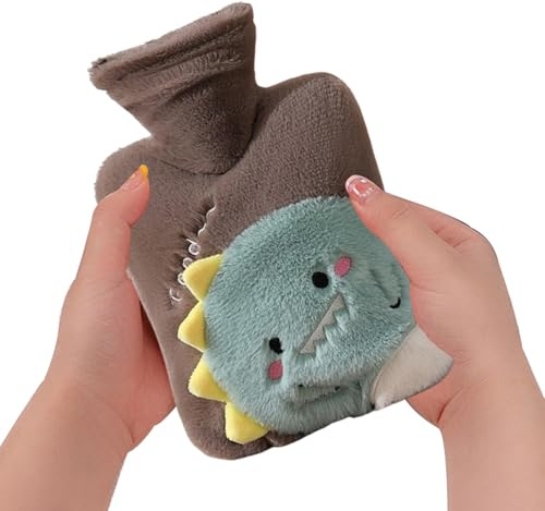 Scaldamani in peluche riempito d'acqua, borsa 'acqua calda invernale da 1000 ml, borsa 'acqua calda per bambini e bambini, cuscino riscaldante portatile con coperta morbida, riscaldatore per