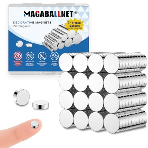 MAGABALLNET 120 Pcs 8x2 mm Calamite Potenti | Calamite Piccole Rotonde per Lavagna Magnetica, Magneti Neodimio per Lavagne Magnetiche, Calamita per Frigorifero