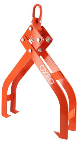 Oxeo Pince forestière Double capacité 1500 kg - pour Troncs Max 100cm - Pince de Levage 4 mandrins de Serrage - Force 1,5 tonnes