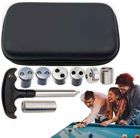 Viktuppsättning för pool, viktbultar kit för pool biljard köer, justerbara viktbultar kit för pool biljard kö med avtagbart handtag, 8 x metallviktbultar, biljard kövikt