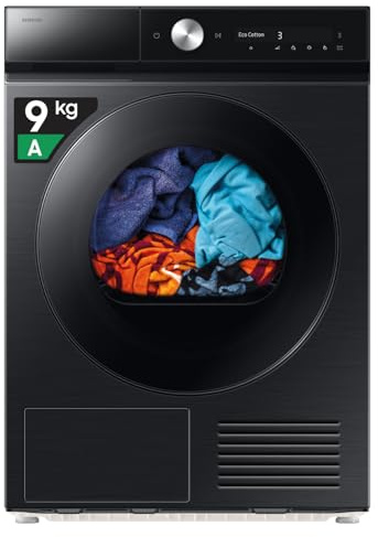 Samsung Asciugatrice Bespoke AI DV90DB8845GB/U3, 9 kg, Silent Dry, Pompa di Calore, Wifi, QuickDrive, AI Dry, Sensore Optimal Dry, Display AI Control, Carica Frontale, 60L x 85H x 60P cm