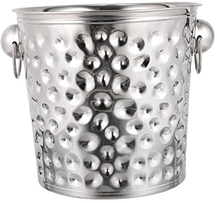 Amosfun 1 Stück Edelstahl Eiskübel Kühler Eiswürfelschalen Für Gefrierschrank Eiskübel Große Brechereimer Für Gefrierschrank Eismaschine Trichter Edelstahleimer Silber