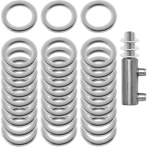Wjelet 30 Stück Ø 10mm x 16mm x 0.1mm Fitschenringe,Unterlegscheiben Türscharnier Edelstahl,zum Anheben von Zimmertüren,Für Türscharniere,Unterlegscheiben,Distanzscheiben,Türheber