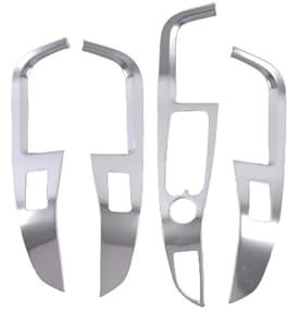JAYWIS Panneau De Porte De Voiture Panneau De Commande De Lève-vitre Accessoires Intérieurs pour BMW X5 Xdrive G05 2019 2020 2021 2022 2023 Autocollant décoration intérieure(Argent)