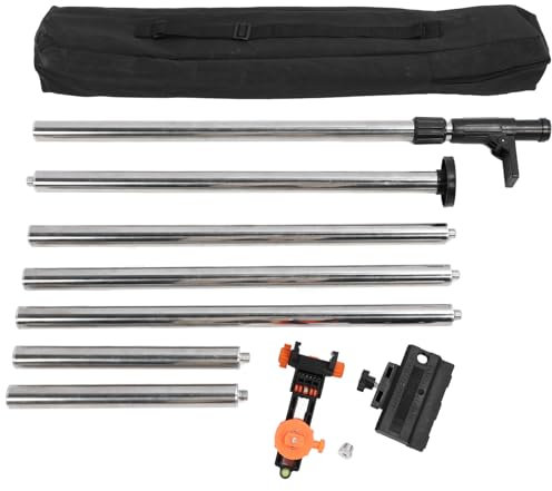 Telescoping Level Pole 4.2M Aluminium Alloy Infrared Level Tool Lifting Support Rod for Contractors Engineers Surveyors