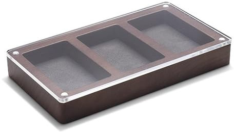 AVKGCZ Modische, stabile Holz-Schmuckvitrine mit transparentem Acryl-Deckel, tragbar für elegante Aufbewahrung, Heimorganisation