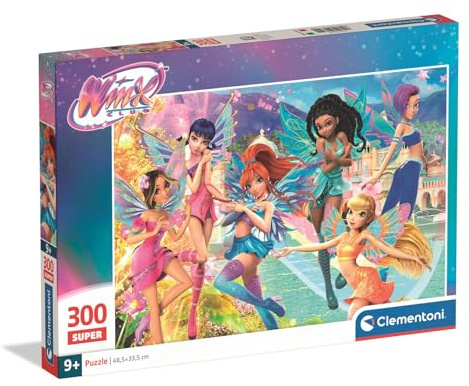 Clementoni - Puzzle per Bambini 300 Pezzi Supercolor, per Bambini 9+ Anni, Illustrazione con dal Cartone Winx Club, Idea Regalo, Made in Italy, 48,5x33,5 cm, 21750
