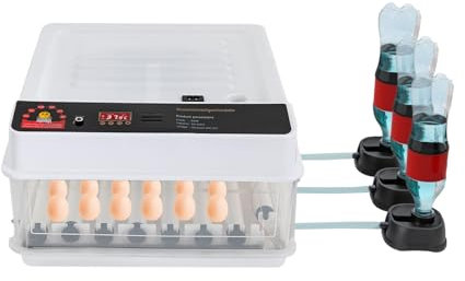 Brutautomat vollautomatisch Brutkasten für 38 Eier mit Anpassbarem Eierabstand (Klein/Mittel/Groß) - Automatisches Wenden, Automatische Befeuchtung, LED-Anzeige, Temperaturkontrolle für Hühner, Enten