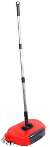 HEALEEP Hand Push Sweeper for Floor Cleaning Rotating Lazy Broom Dustpan Soft Roller Broom and Mop for Indoor Home Use