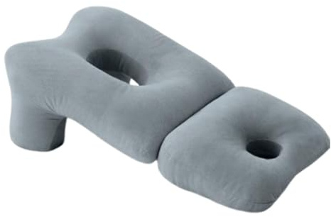 Llazsybz Almohada para El Estómago, Almohada Ergonómica Multiusos Cómoda para Dormir con Soporte para El Cuello Y Abertura para Los Brazos, Ideal Pa, Gris, tal como se describe