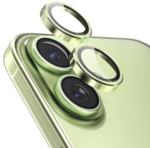 CloudValley for iPhone 17 Camera Lens Protector, [1 Second Installaion] Ultra-HD Tempered Glass Cover, [Case-Friendly] Metal Lens Screen Protective Ring, Sage