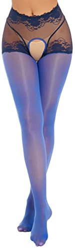 Générique Collant Femme Resille Chair Danse Mode Bas Classique Dessous Sexy Érotique Ouvert Collants Autofixants Fantaisie Body Grande Taille De Contention Tenue Pute Hard Halloween Autofixant,Bleu-A