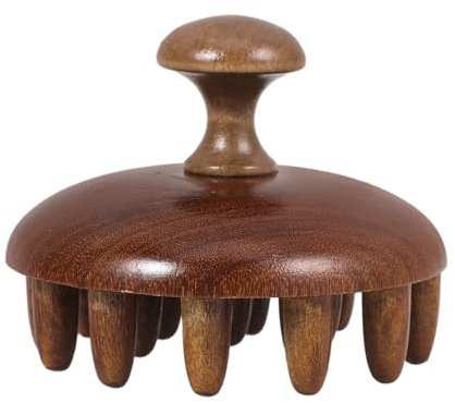 GANAZONO Holz Kopfhaut Massagebürste Mit Breiten Zähnen Ergonomischer Griff Multifunktionaler Haarschrubber Für Shampoo Und Entspannende Kopfhautstimulation Sanfte Massage Entspannung