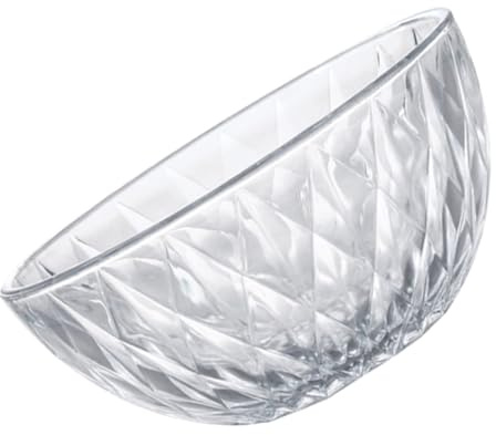 IWOWHERO Transparent Glass Crystal Diamond Pattern Fruit Salad Bowl Stylish Food Serving Dish for Home Restaurants Cafes Elegant Vegetable Fruit Serving Tableware