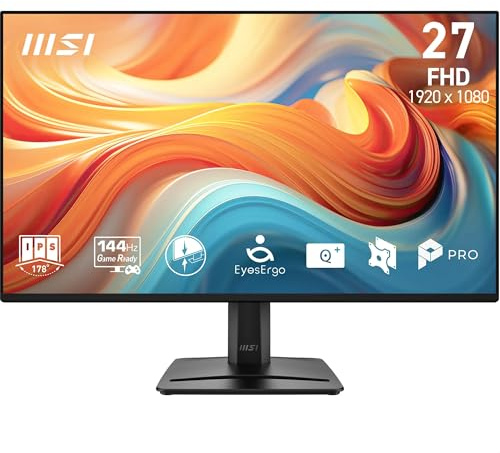 msi PRO MP275A E14L Monitor PC 24 FHD 1920x1080 IPS, 144 Hz, 1 ms, AMD FreeSync, Eye Care, HDMI 2.0, inclinabile, compatibile VESA, colore nero