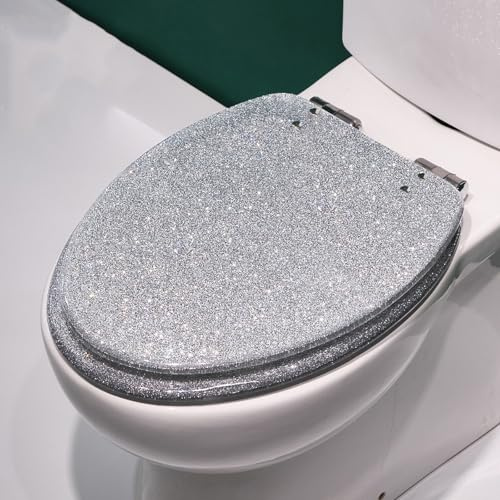 Wansiman Sedile WC in Resina Trasparente,Resina Tavoletta WC Ammortizzata,Sedili del Water Standard in Resina,Sedile WC in Resina Trasparente A Chiusura Ammortizzata,Sedile del Water