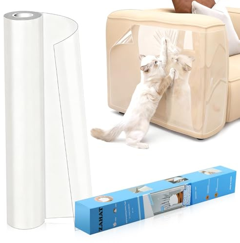MFUSUL Repskydd soffa katt, klösmatta självhäftande transparent, anti-repfolie för katter, klösskydd, katt, repskyddsfilm, flexibelt snitt för rör/soffa/dörr/vägg, 5 m x 43 cm