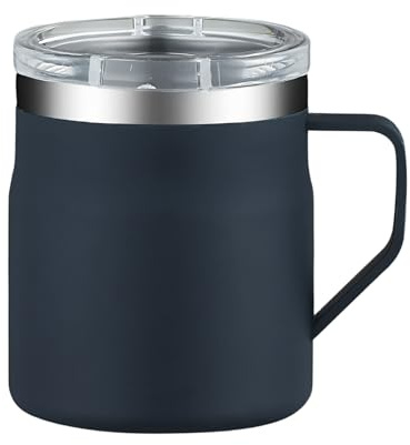 Yuemeuy Tasse Isotherme En Acier Inoxydable Avec Poignée | Gobelet Isotherme Voyage 450ml,Tasse avec Couvercle - Pour Bureau Déplacements Étudiants Salle De Sport Trajet Quotidien Camping Randonnée