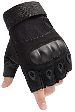 ZADCCS Guanti antitaglio, Guanti tattici for esterni da ciclismo Mezze dita Allenamento sportivo fitness antiscivolo resistenti all'usura lavoro di sicurezza per cucina e lavoro(Noir,XL)