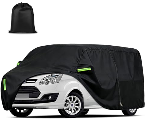 Housse pour Ford Transit L1H1 (2012-2022) Professionnelle Toutes Saisons, Dupont Oxford Bache pour Ford Transit | Protection Complète Contre Le Vent | Fermeture Éclair Pratique pour la Porte Latérale