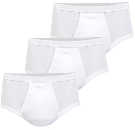 Eminence - Lot de 3 Slips Homme Taille Haute Ouvert Pur Coton Premium