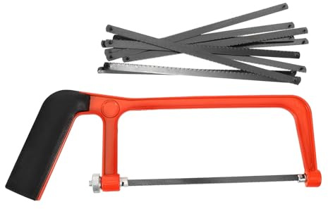 Garneck Mini Herramienta de Mano para Madera y Plástico, Segueta Pequeña Multifuncional de Metal y Plástico, Naranja, Mango Ergonómico, para Carpinteros y Profesionales