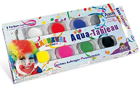 Party-Chic Aqua Schmink Set Fasching, 8 Farben incl Pinsel, 32g