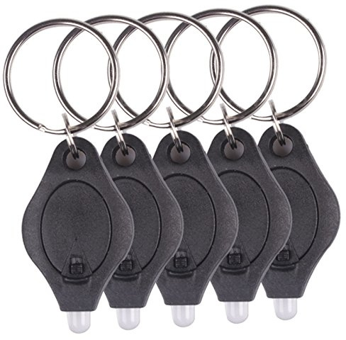 Lot de 10 porte-clés Ebilun - Mini lampe LED portable - Pour l'extérieur, le camping, les urgences, les pannes de courant, noir