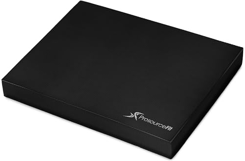 ProsourceFit Exercise Balance Pad – Large Cushioned Non-Slip Foam Mat & Knee Pad for Fitness, Stability Training, Physical Therapy, Yoga 15x19, Black