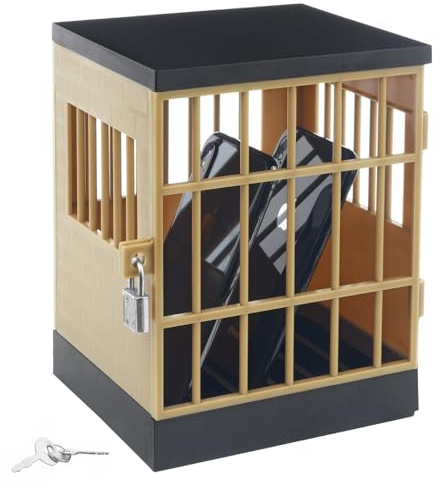 Gemaxvoled Caja de seguridad para teléfono celular, jaula dorada para teléfonos móviles, jaula con cerradura para aula, fiesta familiar