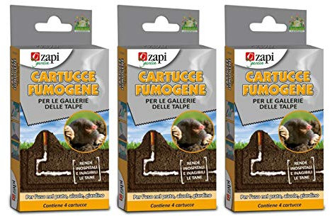 ZAPI Cartucce fumogene per Le gallerie delle Talpe 4 pz x 3 Confezioni (12 pz)
