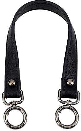 CHGCRAFT Ledertasche Griffe Geldbörse Mikrofaser-Leder Geldbörse Griffe Kurzer Riemen Für Handtasche DIY Gürtelwechsel, Handtasche14.37inches Schwarz