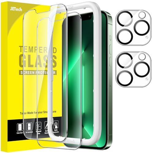 JETech Schutzfolie für iPhone 13 Pro Max, 2+2 Stück