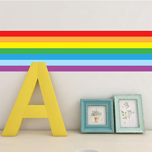 VisitRyl Carta da parati bordo, Peel and Stick Rainbow per la camera dei bambini 10 x 299,7 cm