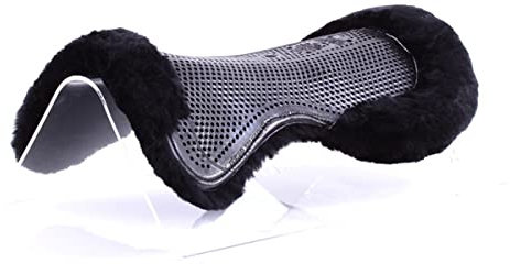 Acavallo Gel Pad mit Lammfell, Größe:M, Farbe/Fellfarbe:Black/Black