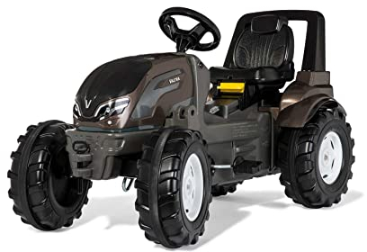 Rolly Toys Trettraktor rollyFarmtrac Premium 720033 (für Kinder von 3-8 Jahre, Flüsterlaufreifen, längen- und höhenverstellbarer Sitz), Braun