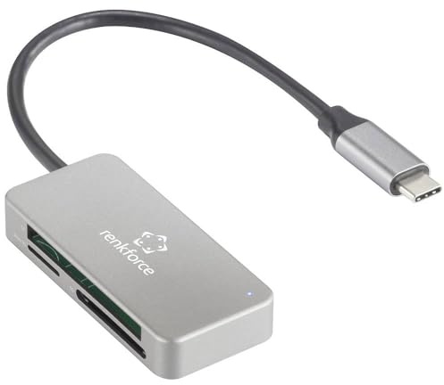 Renkforce RF-PCR-210 Lecteur de Carte mémoire Externe USB-C® (USB 3.2 Gen 1) Argent