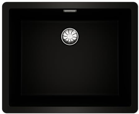 TEKA Fregadero Tegranite+ 1 Cubeta, Doble Instalación Encastre o Bajo Encimera, Alta Resistencia, Profundidad 200mm, Desagüe PerfectFlow, Cestilla HelixPRO, Mueble 60cm, Modelo Radea R10 50.40