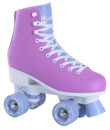 MADIVO Pastel Damen Klassische Retro Rollschuhe | ABEC-7 Kugellager | Mädchen Roller Skates Inliner Inlineskates | Violett/Pink | Gr. 35, 36, 37, 38, 39, 40, 41 (39)
