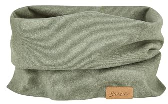 Sterntaler halsduk av teddyfleece unisex – baby och barnmössa fodrad med mjuk mikrofiberfleece med kardborreband, Mattgrön, 1