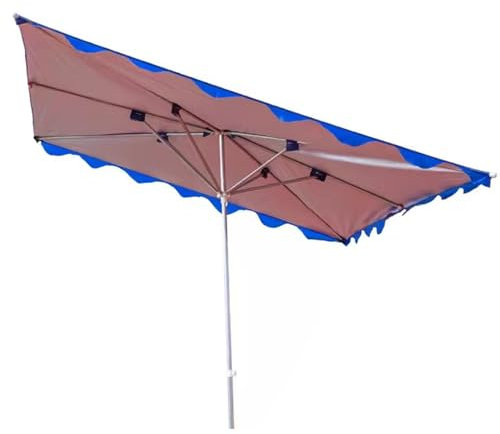 Parapluie de Terrasse Extérieure, Parasol de Plage, Parasol de Table de Marché de Patio Extérieur Rectangulaire, Parasol de Table 6 Nervures Robustes pour Terrasse de Jardin de Piscine ( Color : Blue