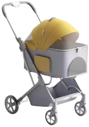 Haustier-Kinderwagen Hundewagen Hund Kinderwagen Faltbarer Hunde-Kinderwagen Mit 4 Rädern, 3-in-1-Haustier-Katzenwagen Mit Abnehmbarem Träger Und Aufbewahrungskorb Für Kleine, Mittelgroße Katzen Und H