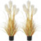 JonesHouseDeco 2 pezzi 120cm Giallo Erba corniolo pianta artificiale, Erba Decorativa Vaso Arbusti Artificiale, della Pampa Artificiale erba per la Decorazione del Giardino dell'Ufficio Domestico