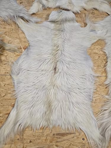 Provellus Ziegenfell Zickelfell kein Geruch | natürliche Farben | Fellteppich (Eher hell, 80cm-100cm lang 2.Wahl)