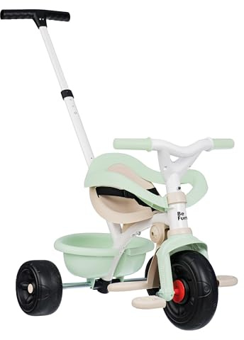 Smoby - Tricycle Be Fun Confort - Evolutif 3 en 1 - Poignée Parentale Réglable sur 3 Hauteurs -Siège Réglable - A Partir de 10 Mois Jusqu'à 3 Ans - Fabrication Espagnole