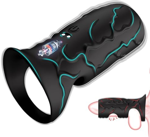 SXOVO Vibratore per Guaina Fallica Sex Toys Uomo - Guaina Pene per Uomo con Cock Ring per Allungamento del Pene Maschile, Vibratore Coppia con 10 Modalità Vibrazione, Toys Sessuali per Coppie