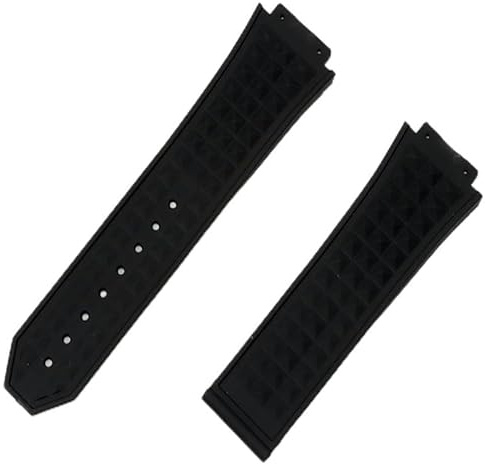 CHCWR 26 * 19mm schwarzer Diamant Silicon Gummi -Uhrband -Handgelenk Armband Stahl Schmetterlingsschnalle für Hublot -Gurt für Urknall Uhrenband